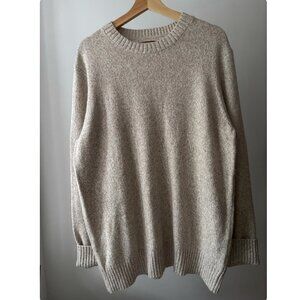Y2K Wool & Angora Blend Oatmeal Sweater | Vintage Soft Crewneck Knit